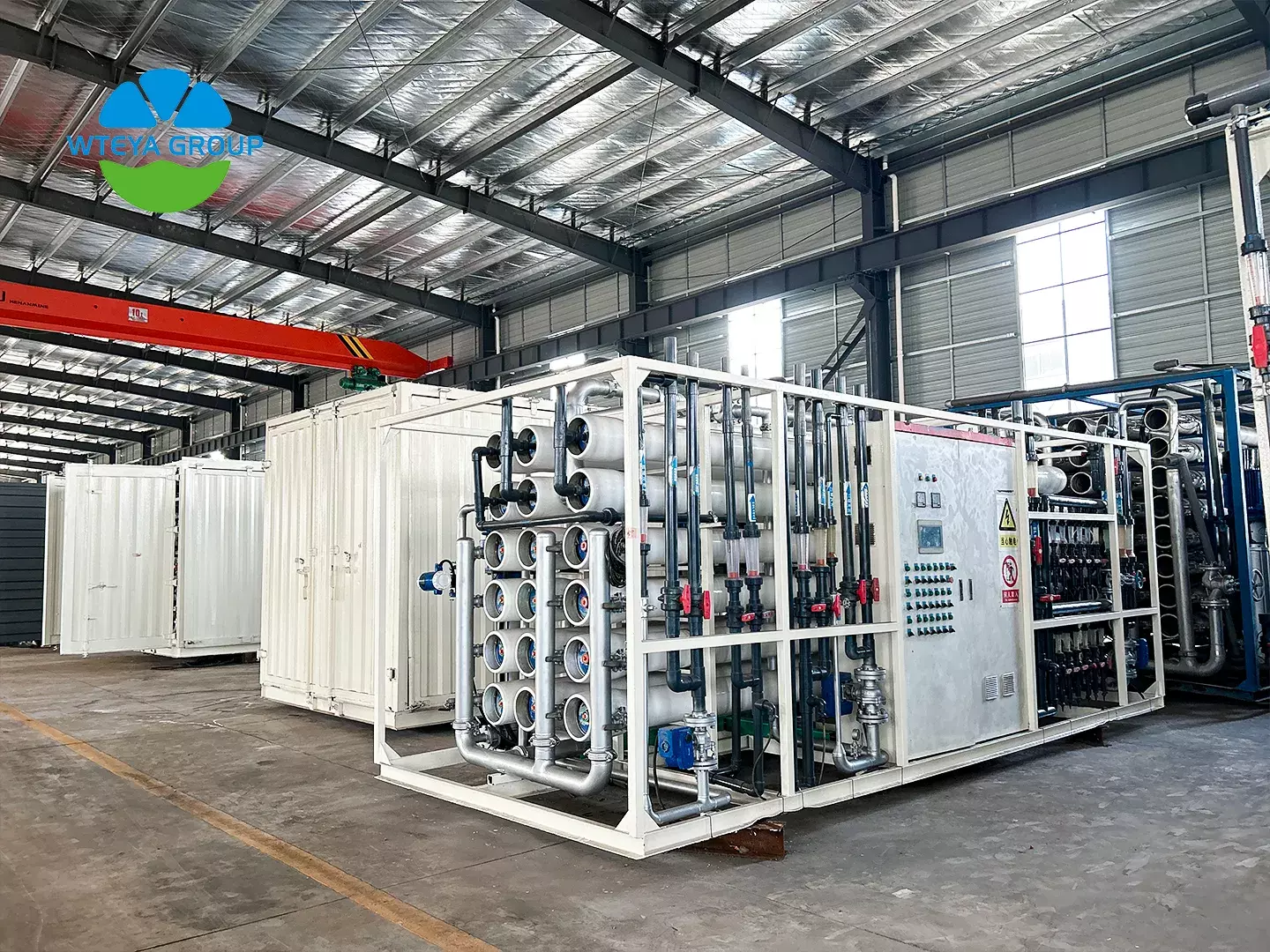 containerized desalination plant under construction